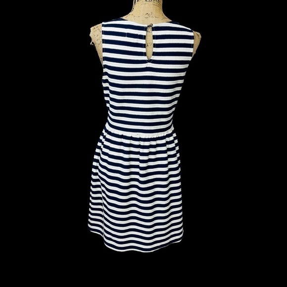 Maison Jules Textured Keyhole Back Striped Fit and Flare Dress - Picture 7 of 14